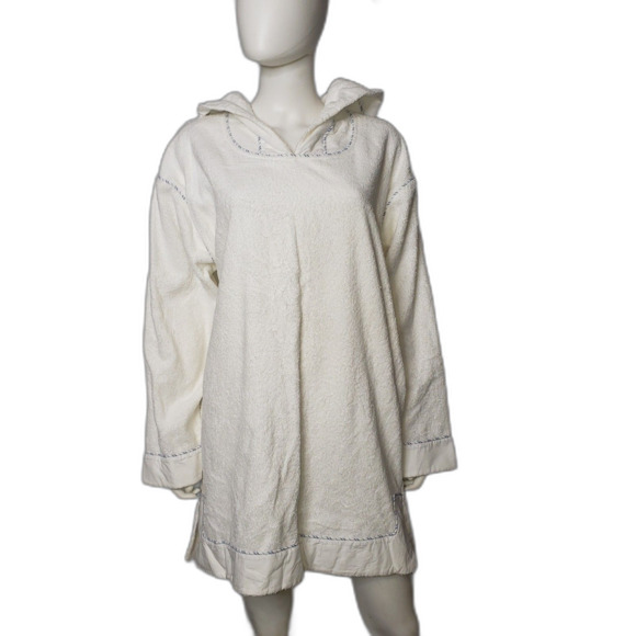 Y2K Victorias Secret White Terry Cloth Pullover Robe Coverup Womens Size Medium - Picture 1 of 10